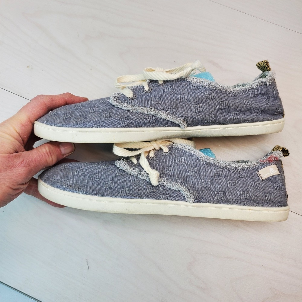 Sanuk Women's Size‎ 10 Gray Canvas Slip On Casual Shoes - Picture 4 of 11